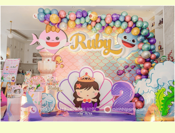 Trang trí sinh nhật cho bé gái Ruby 2 tuổi