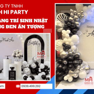 Trang trí sinh nhật tone màu trắng đen cho bé và người lớn