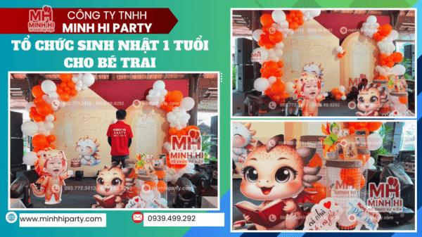 tổ chức sinh nhật bé trai 1 tuổi theo chủ đề rồng