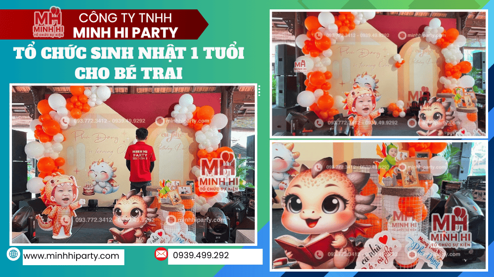trang tri thoi noi be trai phu dang chu de tuoi rong tai nha hang 1 tổ chức sinh nhật bé trai 1 tuổi theo chủ đề rồng
