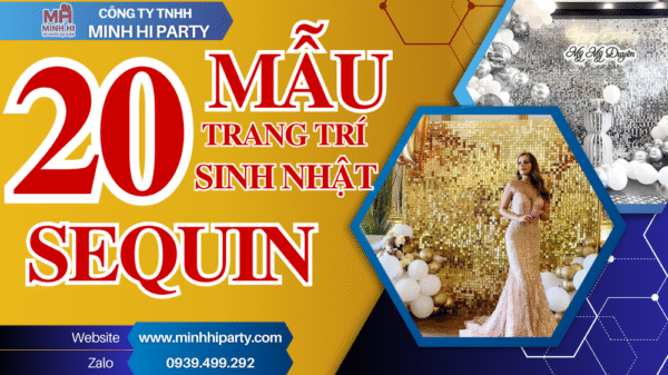 20 mẫu trang trí sinh nhật sequin đẹp lấp lánh