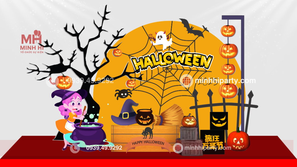 50 mau decor trang tri halloween 2025 4 Dịch vụ trang trí văn phòng công ty chủ đề Halloween