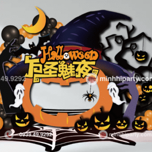 Thiết kế trang trí Halloween cho toà nhà văn phòng trước sảnh căn hộ