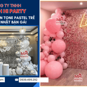 Mẫu backdrop Sequin trẻ trung tone pastel phù hợp trang trí tiệc sinh nhật bạn gái