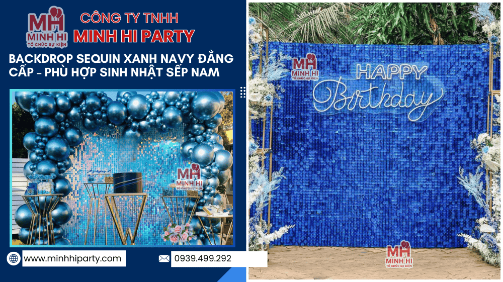 backdrop sequin xanh navy phu hop trang tri sinh nhat sep nam Trang trí sinh nhật backdrop Sequin xanh navy - Mẫu trang trí sinh nhật sếp