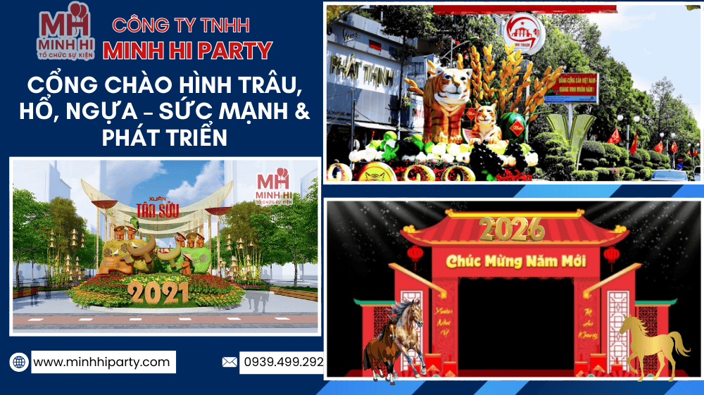 Mẫu cổng chào trang trí tết 2026 mới nhất