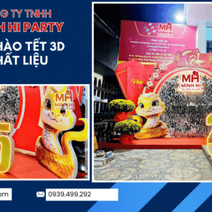 Trang trí cổng chào tết 3D viền LED hiện đại Minh Hi Party