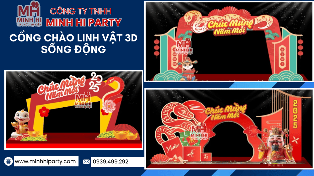 Trang trí Tết - Thi công cổng chào trang trí tết theo chủ đề linh vật của năm
