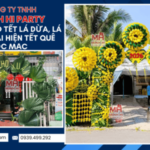 Trang trí tết với cổng chào bằng lá dừa