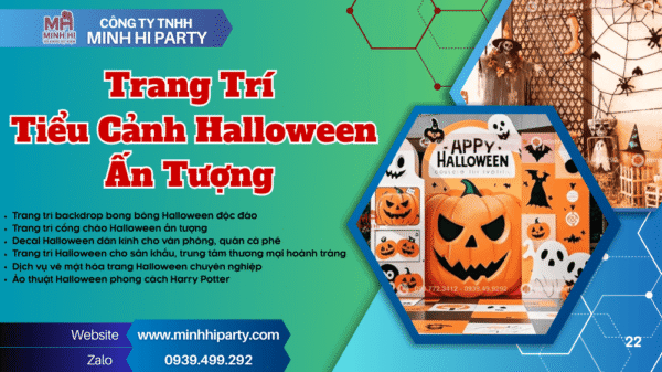 Dịch vụ trang trí tiểu cảnh Halloween do Minh Hi party cung cấp