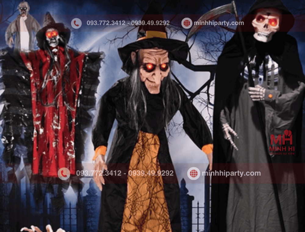 trang trí Halloween kinh dị với hình ma