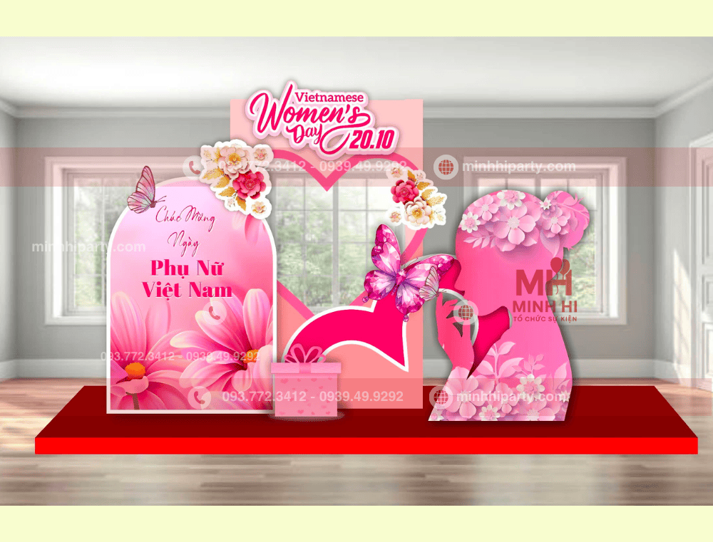 Mẫu trang trí 20/10 thiết kế theo xu hướng mới hiện đại