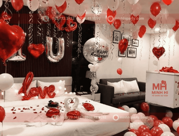 Trang trí 20/10 với bóng bay khí hellium