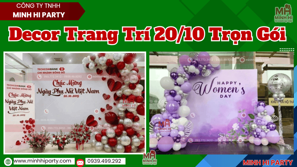 trang tri 20 10 tai tphcm tron goi chuyen nghiep Trang trí 20/10 dịch vụ chuyên nghiệp tại Minh Hi Party