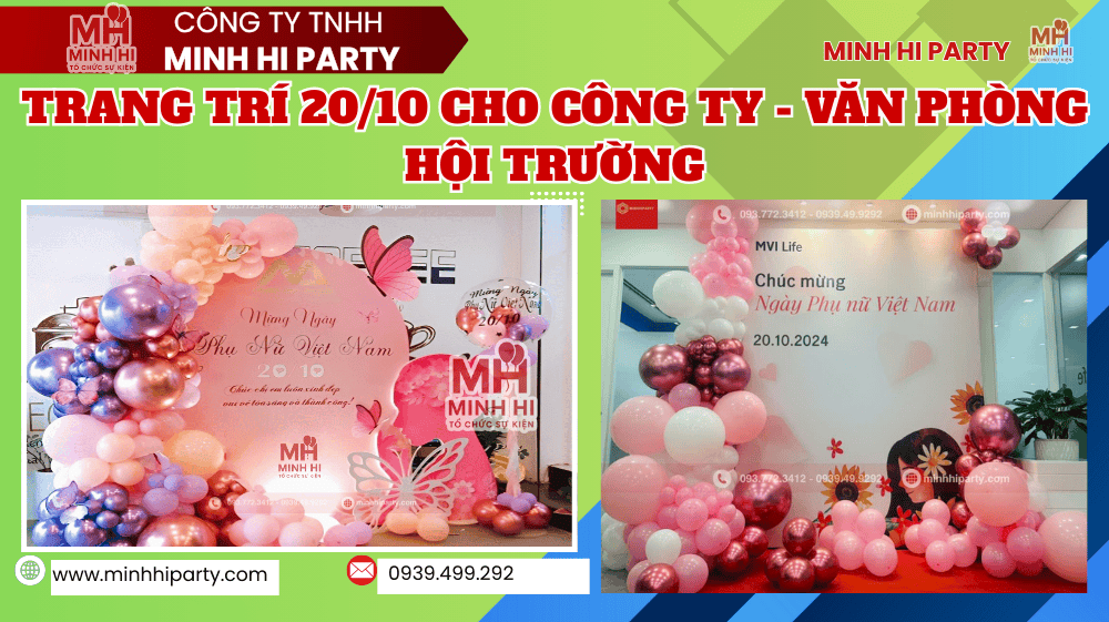 trang tri 2010 cho cong ty van phong hoi truong Trang trí 20/10 cho công ty doanh nghiệp mang dấu ấn riêng