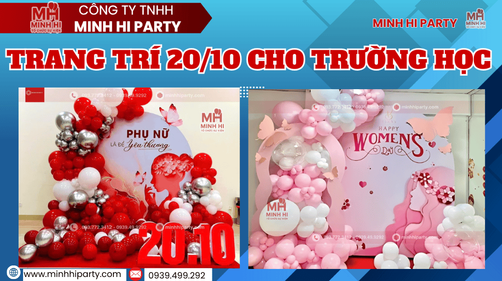 trang tri 2010 cho truong hoc mam non tieu hoc trang trí backdrop 20/10 cho trường học, lớp học với những mẫu tinh tế nhẹ nhàng