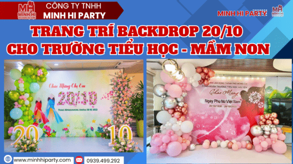 Dịch vụ trang trí 20/10 cho trường học gồm trường tiểu học và mầm non