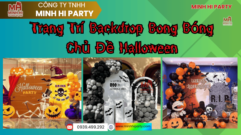 trang tri backdrop bong bong chu de halloween Dịch vụ trang trí backdrop bong bong chủ đề Halloween do Minh Hi Party cung cấp
