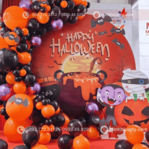 Trang trí halloween với backdrop thiết kế sinh động theo chủ đề