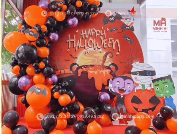 Trang trí halloween với backdrop thiết kế sinh động theo chủ đề