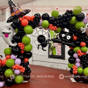 Trang trí cổng bong bóng chủ đề Halloween cho trường học