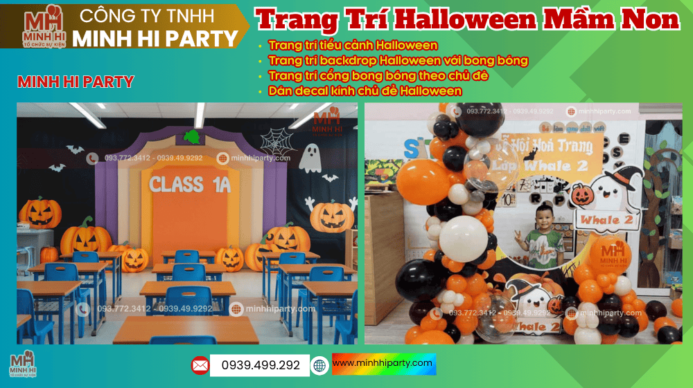 Trang trí Halloween mam non tại TPHCM do Minh Hi Party cung cấp