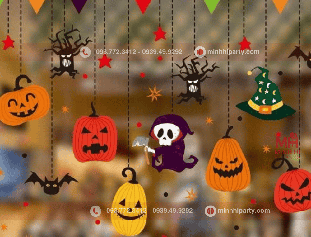 Trang trí decal halloween đơn giản nhưng vẫn đẹp