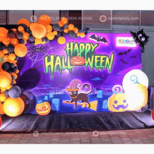 Mẫu trang trí backdrop bog bóng chủ dề halloween theo xu hướng mới nhất 2025