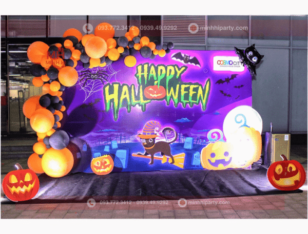 Mẫu trang trí backdrop bog bóng chủ dề halloween theo xu hướng mới nhất 2025