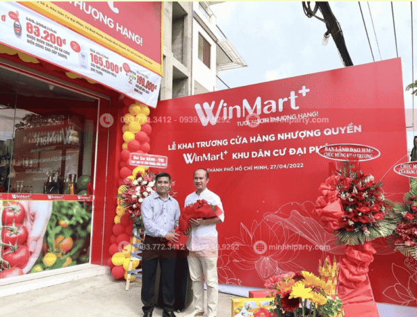 Trang trí khai trương cho winmart cửa hàng tiện lợi