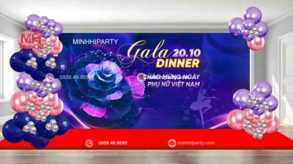 Thiết kế backdrop 20/10 để chụp ảnh nhóm sự kiện