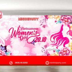 Mẫu trang trí sự kiện 20/10 phong cách sang trọng hiện đại