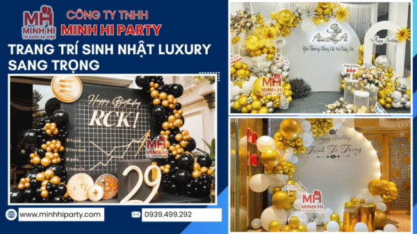 Trang trí sinh nhật người lớn phong cách Luxury sang trọng