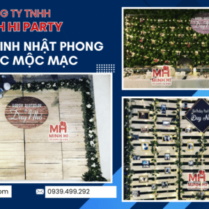 Trang trí sinh nhật phong cách Rustic mộc mạc - Dịch vụ trang trí sinh nhật người lớn chuyên nghiệp