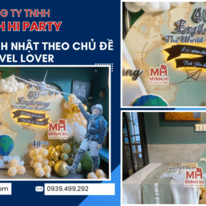 Trang trí sinh nhật người lớn theo chủ đề du lịch Travel Lover