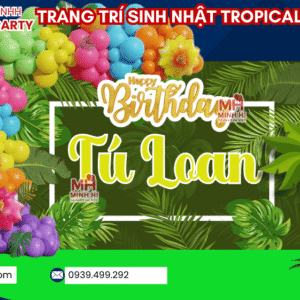 Mẫu trang trí sinh nhật người lớn theo phong cách Tropical nhiệt đới