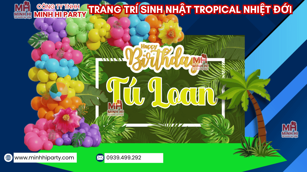 trang tri sinh nhat tropical nhiet doi trang tri sinh nhat nguoi lon Mẫu trang trí sinh nhật người lớn theo phong cách Tropical nhiệt đới
