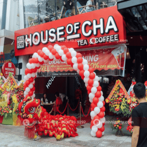 Trang trí sự kiện khai trương cho HOUSE OF CHA trọn gói