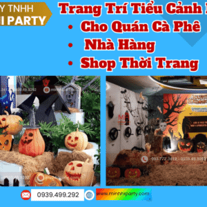 Dịch vụ trang trí tiểu cảnh Halloween cho quán cà phê, nhà hàng, shop quần áo