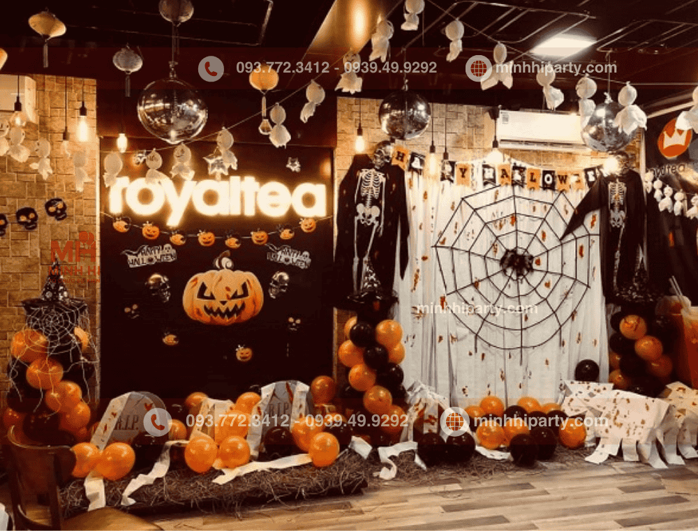 Trang trí halloween cho quán cafee với tiểu cảnh kinh dị thu hút khách checkin