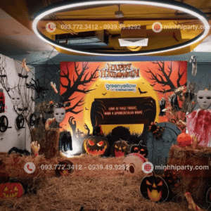 Trang trí Halloween chủ đề halloween cho nhà hàng với tiểu cảnh hoành tráng