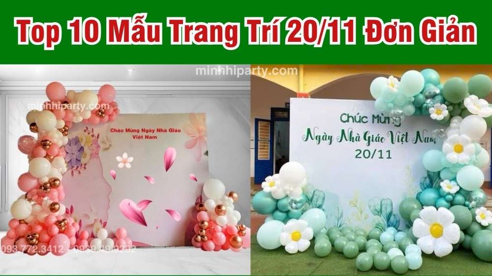 10 mau trang tri 20 11 don gian Dịch vụ trang trí ngày nhà giáo Việt Nam 20/11 với mẫu trang trí đơn giản nhưng ấn tượng
