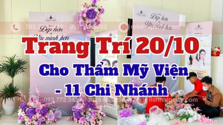 Dich vu trang tri 20 10 tron goi cho tham my vien linh Dịch vụ trang trí 20/10 chuyên nghiệp cho thẩm mỹ viện tại TPHCM