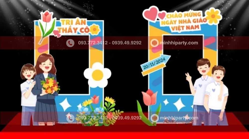 Thiết kế trang trí photobooth 20/11 góc checkin ấn tượng