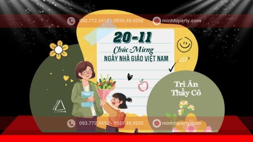 Trang trí ngày nhà giáo Việt Nam 20/11 với thiết kế ấn tượng và mới nhất năm 2025