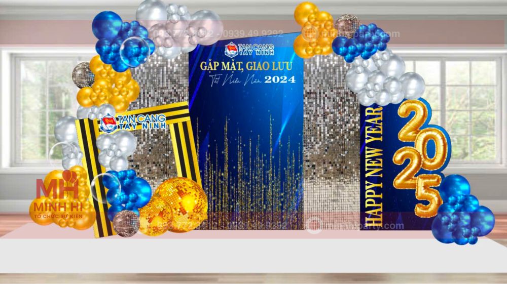demo trang tri san khau tiec tat nien tai tan cang Thiết kế trang trí tiệc tất niên cho sân khấu tất niên tại Tân Cảng