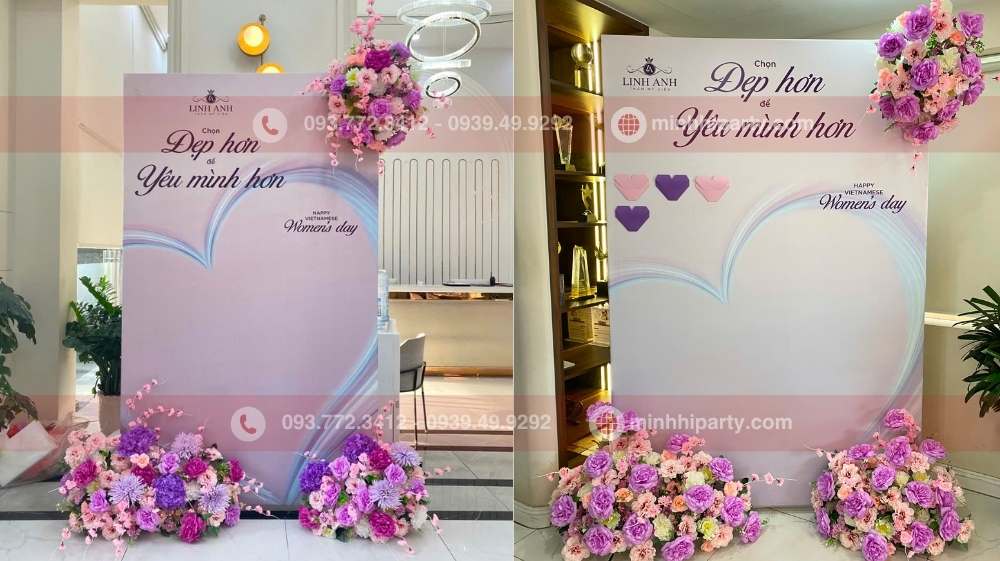 du an trang tri 20 10 tron goi cho tham my vien linh anh chi nhanh le hong phong Trang trí 20/10 cho thẩm mỹ viện Linh Anh chi nhánh Lê Hồng Phong