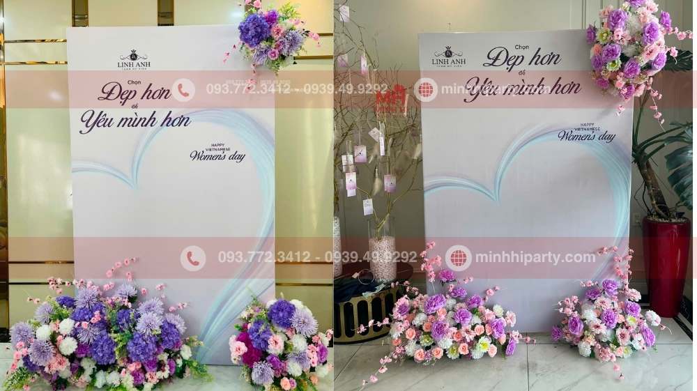Trang Trí Backdrop 20/10 Cho Chi Nhánh Biên Hòa Và Chi Nhánh Đà Lạt