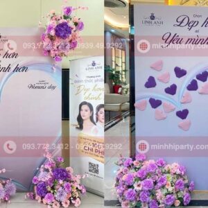 Decor 20/10 cho chi nhánh Thủ Đức thẩm mỹ viện Linh Anh