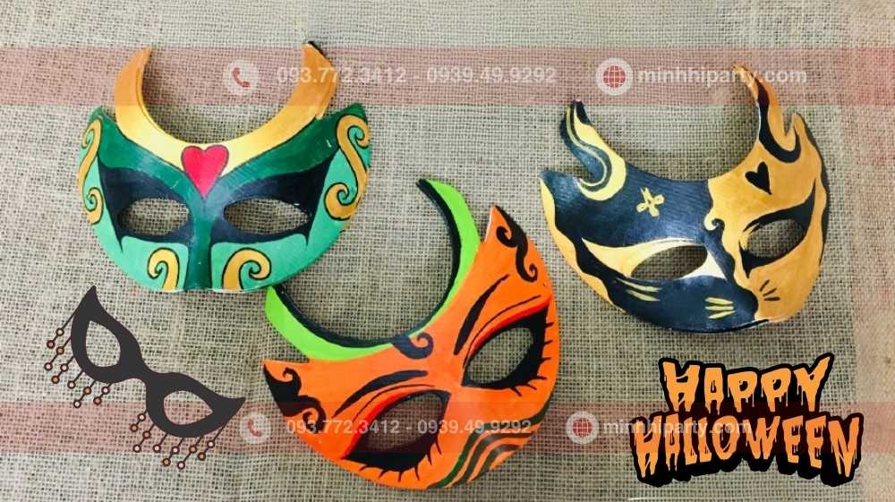 mặt nạ trang trí halloween nghệ thuật đơn giản